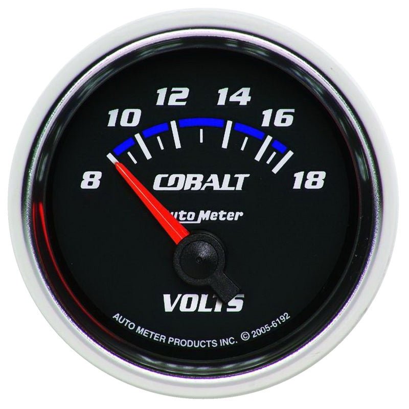 Autometer Cobalt 52mm 8-18 Volts Short Sweep Electric Voltmeter Gauge AutoMeter Gauges