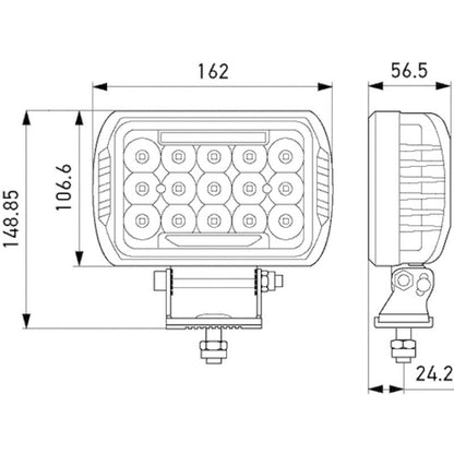 HELLA Value Fit 450 LED Lamp - 10-30 VDC 75W Driving Light Kit Hella Light Bars & Cubes