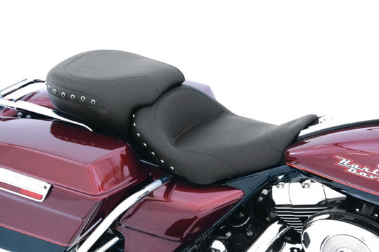 Mustang 97-07 Harley Rd King,06-07 Str Glide,00-05 Eagle Tripper Passenger Seat w/Studs - Black