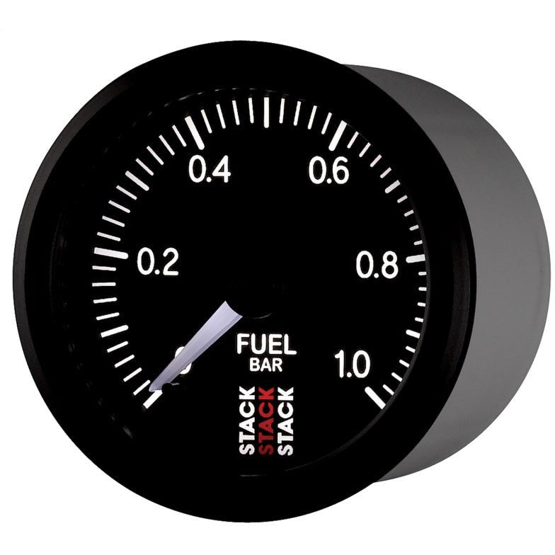 Autometer Stack 52mm 0-1 Bar M10 Male Pro Stepper Motor Fuel Pressure Gauge - Black AutoMeter Gauges