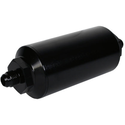 Aeromotive In-Line Filter - (AN-6 Male) 10 Micron Fabric Element Bright Dip Black Finish Aeromotive Fuel Filters