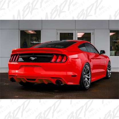 MBRP 15-18 Ford Mustang EcoBoost 2.3L Black 3in Cat Back Dual Split Rear Exit (Street Version)