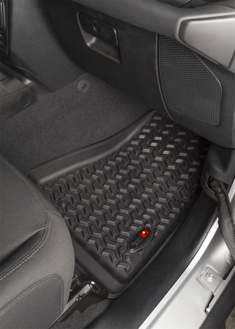 Rugged Ridge Floor Liner Front Black 2018-2020 Jeep Wrangler 2020 Gladiator JL / JT Rugged Ridge Floor Mats - Rubber