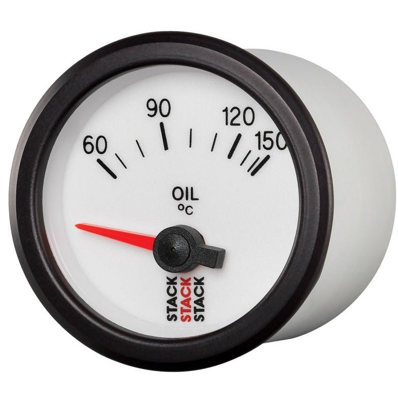 Autometer Stack 52mm 60-150 Deg C M10 Male Electric Oil Temp Gauge - White AutoMeter Gauges