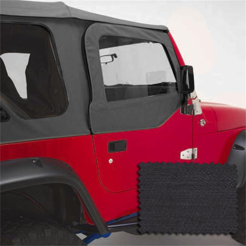 Rugged Ridge Upper Soft Door Kit Black Denim 97-06 Jeep Wrangler Rugged Ridge Doors