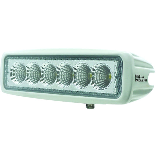 Hella Value Fit Mini Flush Mount 7.7in - 18W White Housing Flood Beam LED Light Bar Hella Light Bars & Cubes