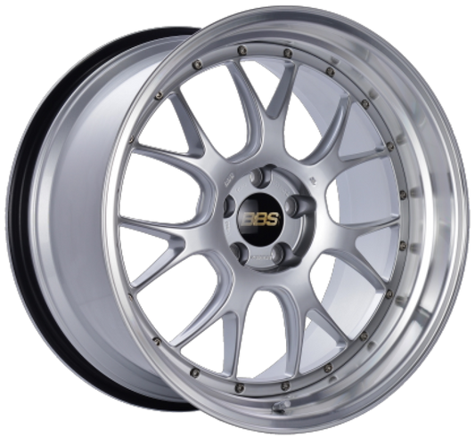 BBS LM-R 19x8.5 5x114.3 ET43 Diamond Silver Center Diamond Cut Lip Wheel - 82mm PFS Required