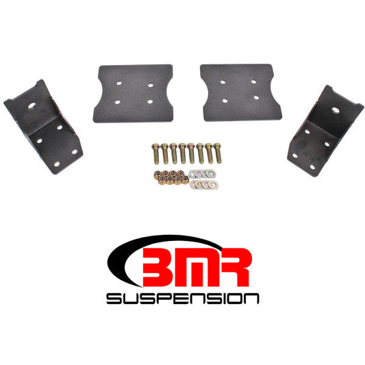 BMR 79-04 Fox Mustang Lower Torque Box Reinforcement Plates - Black Hammertone BMR Suspension Diff Braces