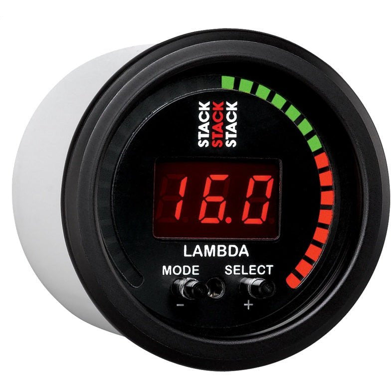 Autometer Stack Instruments 52mm Wideband Air-Fuel Ratio (LAMBDA) Gauge - Black AutoMeter Gauges