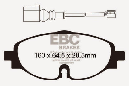 EBC 14+ Audi A3 1.8 Turbo Greenstuff Front Brake Pads