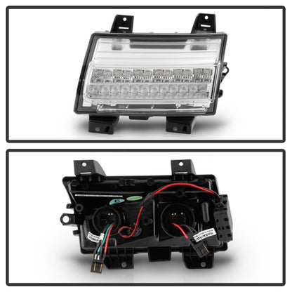 Spyder Jeep Wrangler 2018-2019 (Halogen Model Only) LED Front Bumper Lights - Seq. Signal - Chrome