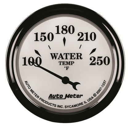 AutoMeter Gauge Water Temp 2-1/16in. 250 Deg. F Elec Old Tyme White II AutoMeter Gauges