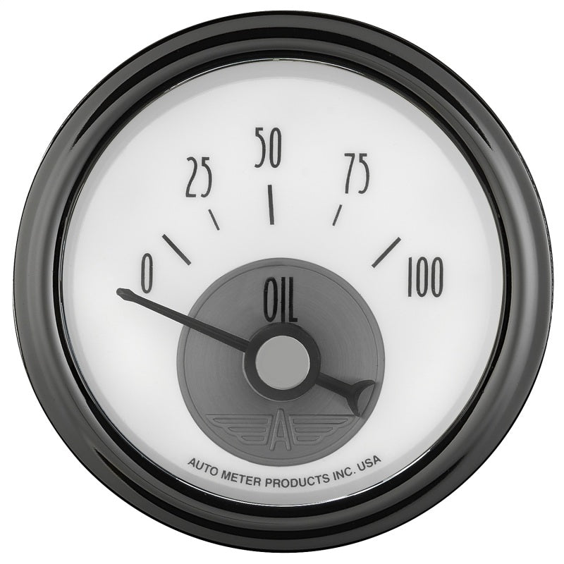 Autometer Prestige Series Pearl 2-1/16in 100PSI Electronic Oil Pressure Gauge AutoMeter Gauges