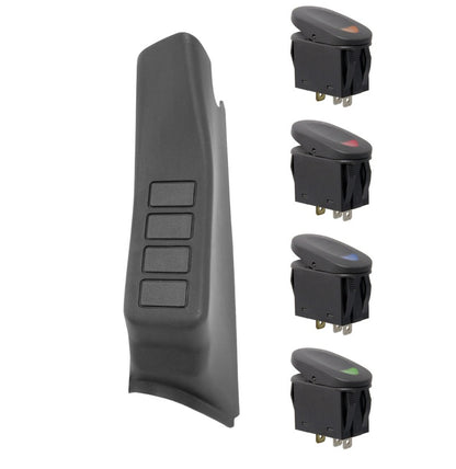 Rugged Ridge A-Pillar 4 Switch Pod Kit Black LHD 11-18 JK Rugged Ridge Dash & Interior Trim