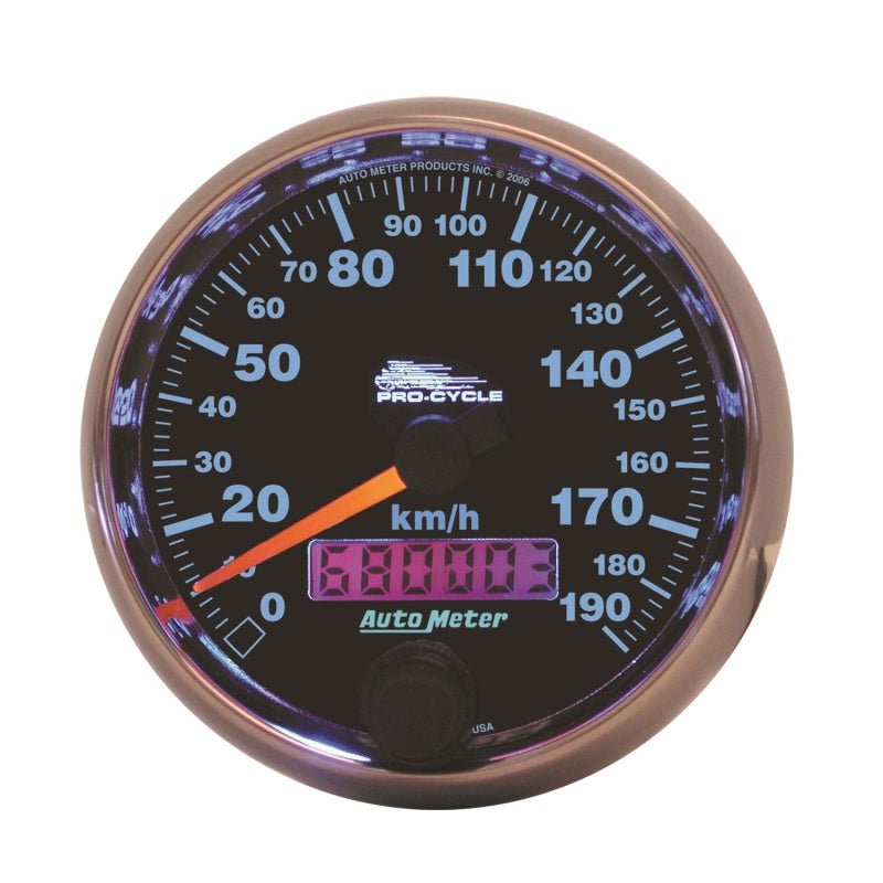 Autometer Pro-Cycle Gauge Speedo 2 5/8in 190 Kmh Elec Black AutoMeter Gauges