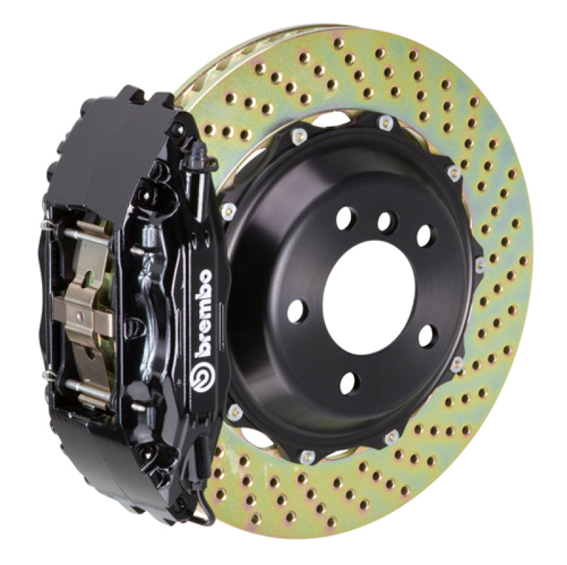 Brembo 91-96 Stealth R/T AWD/91-99 3000GT Fr GT BBK 4Piston Cast 2pc 355x32 2pc Rotor Drilled-Black