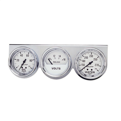 Autometer AutoGage 2-5/8in 0-100 PSI Oil Press/ 16 Volt / 130-280 Deg Water Temp - Chrome Bezel AutoMeter Gauges