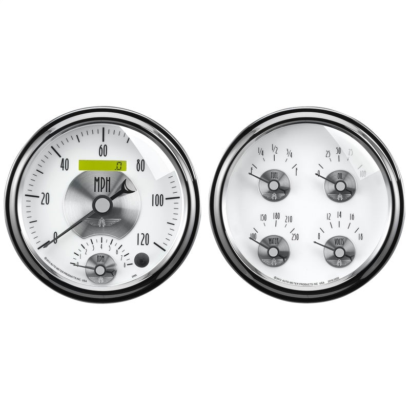 Autometer Prestige Series Pearl 5in Gauge Box Kit - Tachometer/Speedometer Combo / Oil Pressu AutoMeter Gauges