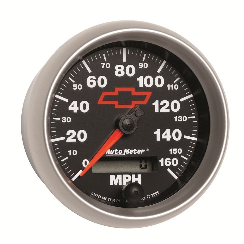 Autometer Speedometer 3-3/8in, 0-160 MPH, Elec. Programmable - Bowtie Black AutoMeter Gauges