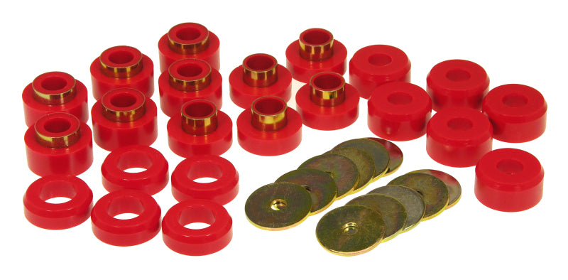 Prothane 97 Jeep TJ Body Mount Kit - Red