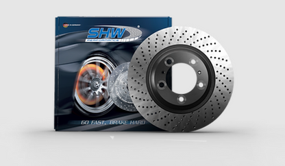 SHW 99-08 Porsche 911 Carrera 3.6L w/o Ceramic Brakes Right Front Cross-Drilled MB Brake Rotor SHW Performance Brake Rotors - Drilled