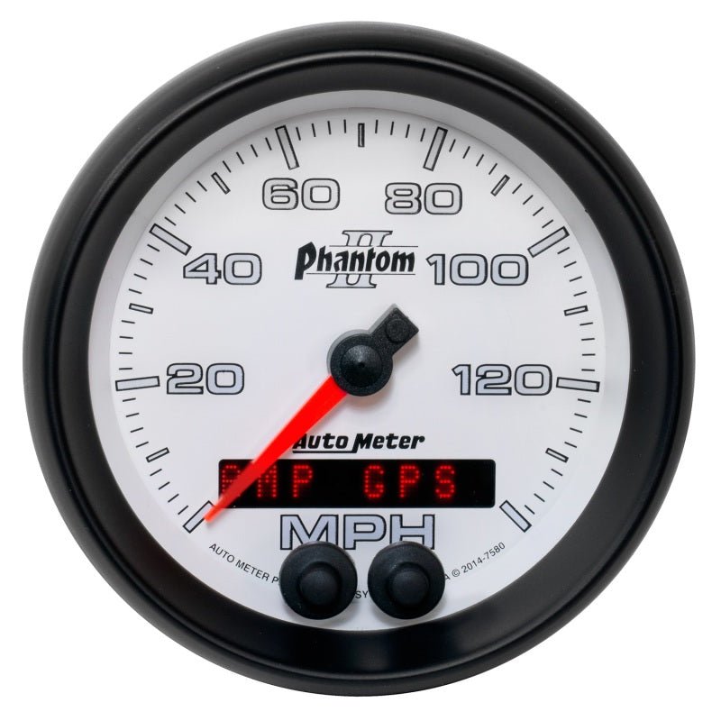 Autometer Phantom II 3-3/8in 0-140MPH In-Dash Electronic GPS Programmable Speedometer AutoMeter Gauges