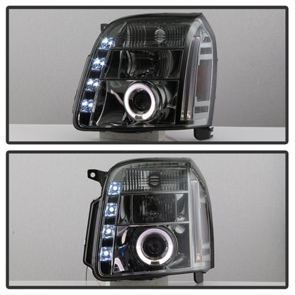 Spyder GMC Yukon 07-14/Yukon Denali 07-14 Projector Headlights LED Halo LED Smke PRO-YD-GY07-HL-SM