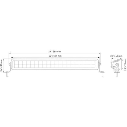 Hella Universal Black Magic 21in Double Light Bar - Driving Beam Hella Fog Lights