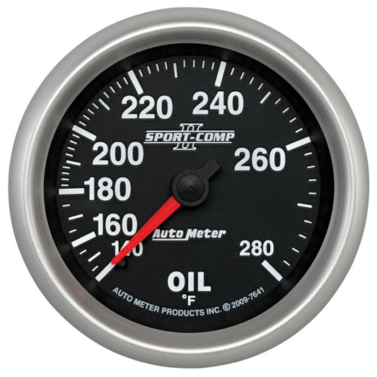 AutoMeter Gauge Oil Temp 2-5/8in. 140-280 Deg. F Mechanical Sport-Comp II AutoMeter Gauges