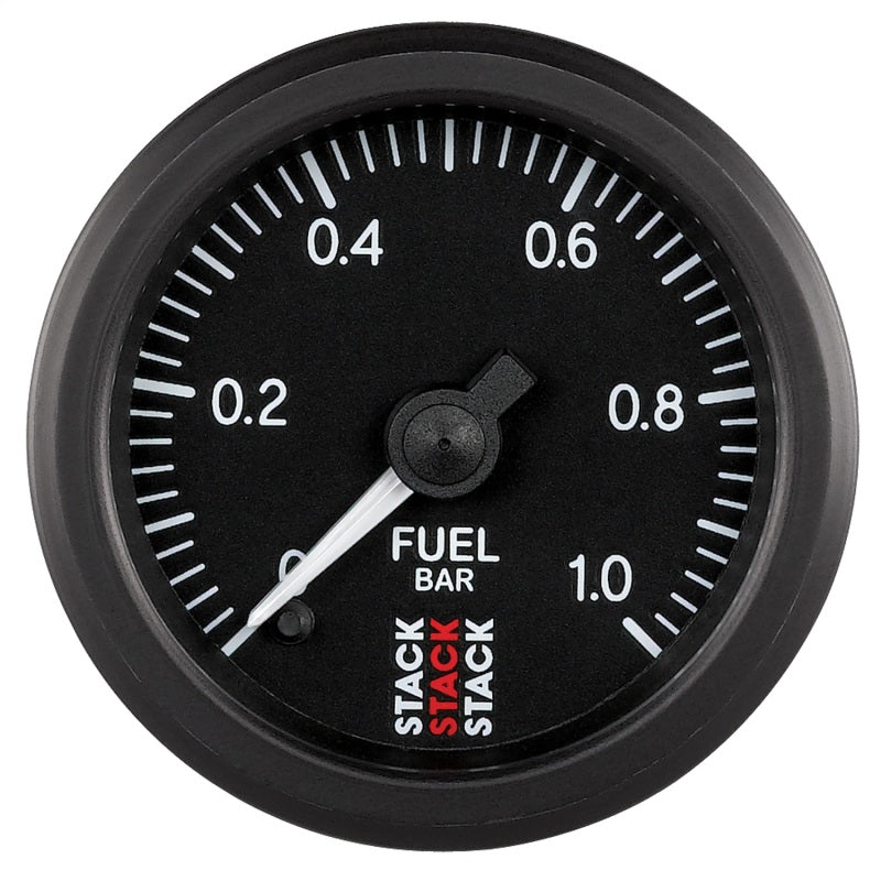 Autometer Stack 52mm 0-1 Bar M10 Male Pro Stepper Motor Fuel Pressure Gauge - Black AutoMeter Gauges