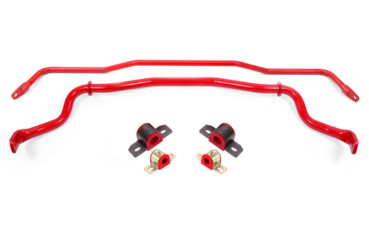 BMR 15-22 S550 Mustang Sway Bar Kit with Bushings Front and Rear Red