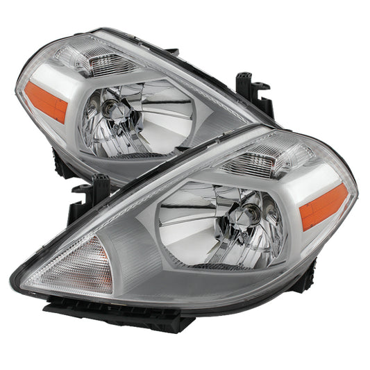 Xtune Nissan Versa 07-12 Crystal Headlights Chrome HD-JH-NV07-AM-C SPYDER Headlights