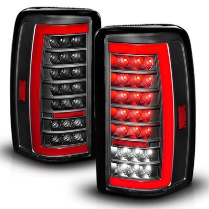 ANZO 00-06 Chevrolet Tahoe / GMC Yukon Full LED Taillights w/ Lightbar Black Housing/Clear Lens