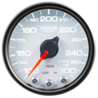 Autometer Spek-Pro Gauge Trans Temp 2 1/16in 300f Stepper Motor W/Peak & Warn Wht/Blk AutoMeter Gauges