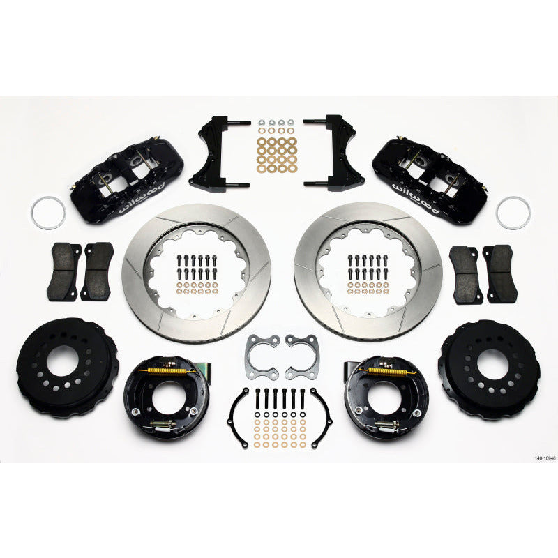 Wilwood AERO4 Rear P-Brake Kit 14.00in Small Ford 2.66in Offset Wilwood Big Brake Kits