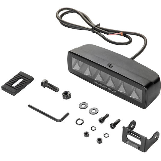 Hella Universal Black Magic 6 L.E.D. Mini Light Bar - Spot Beam Hella Fog Lights