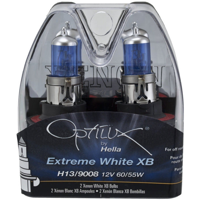 Hella Optilux H13/9008 12V 60/55W XB Xenon White Bulbs (Pair) Hella Bulbs