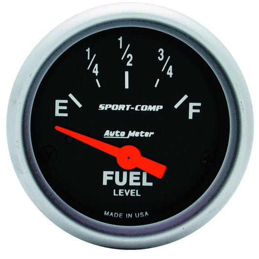 Autometer 2-1/16in 0 OHM E to 30 OHM F Electric Sport-Comp Fuel Level Gauge AutoMeter Gauges