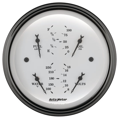 AutoMeter Gauge Quad 3-3/8in. 0 Ohm(e) to 90 Ohm(f)Elec Old Tyme White AutoMeter Gauges