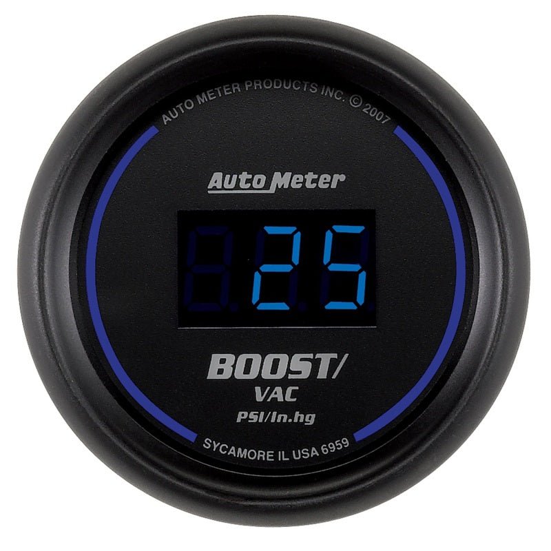 Autometer Cobalt Digital 52.4mm Black Vacuum/Boost Gauge AutoMeter Gauges