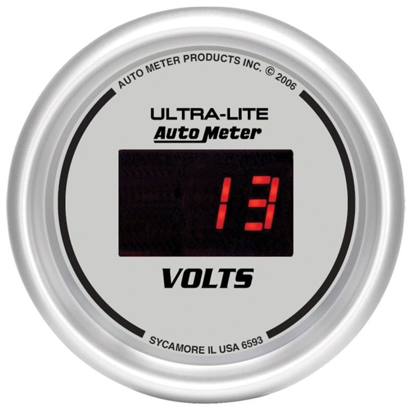 Autometer Ultra-Lite 2-1/16in 8-18 Volts Digital Voltmeter AutoMeter Gauges