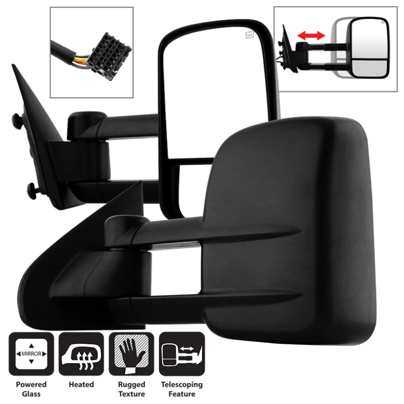 xTune Chevy Silverado 14-15 POWER Heated Telescoping Mirror - SET MIR-CSIL14-PWH-SET SPYDER Side Mirrors