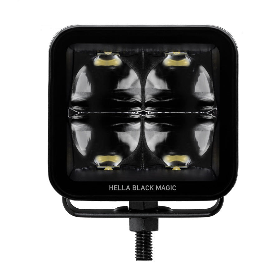 Hella Universal Black Magic 3.2in L.E.D. Cube Kit - Flood Beam (Long Range) Hella Fog Lights