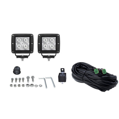 Hella HVF Cube 4 LED Off Road Kit - 3.1in 2X12W Hella Light Bars & Cubes