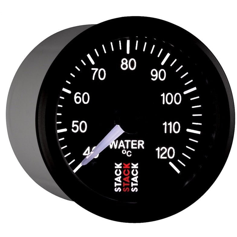 Autometer Stack 52mm 40-120 Deg C 1/8in NPTF Male Pro Stepper Motor Water Temp Gauge - Black AutoMeter Gauges