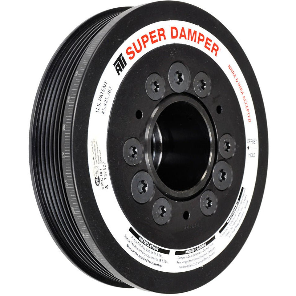 ATI Damper - 6.78in - AL - 6 Grv - 10 Per UD - LS1/2/3/6/L76 - 97-13 28T 8mm HTD Drive Rear - 3 Rng ATI Crankshaft Dampers