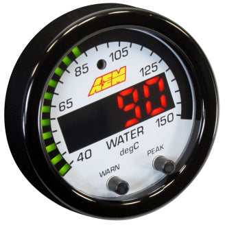 AEM X-Series Temperature 100-300F Gauge Kit (ONLY Black Bezel and Water Temp. Faceplate) AEM Gauges