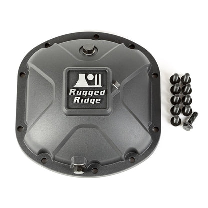 Rugged Ridge Boulder Aluminum Differential Cover Dana 30 Black Rugged Ridge Diff Covers