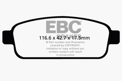 EBC 13+ Buick Encore 1.4 Turbo Greenstuff Rear Brake Pads