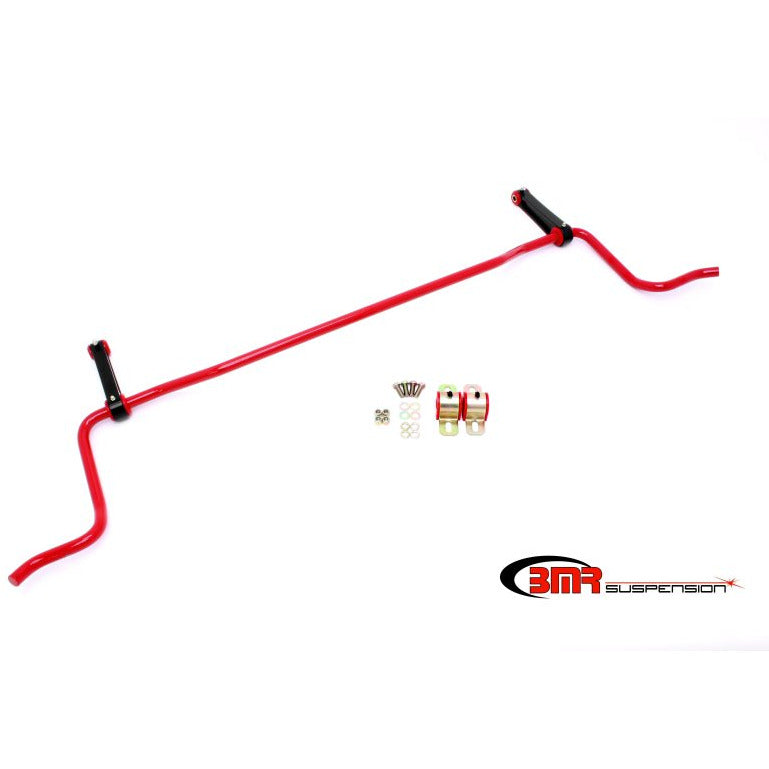 BMR 05-10 S197 Mustang Rear Solid 22mm Sway Bar Kit w/ Bushings & Billet Links - Red BMR Suspension Sway Bars